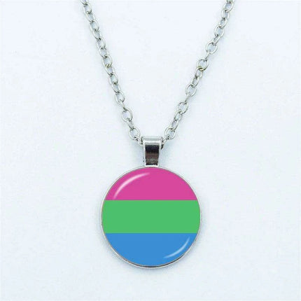 Vibrant Customizable Rainbow Glass Pendant Necklace for Love and Pride Celebration - Très Elite