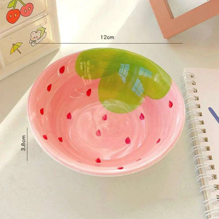 Vibrant Fruit-Themed Handcrafted Ceramic Ramen Set with Artisan Spoon and Bowl - Très Elite