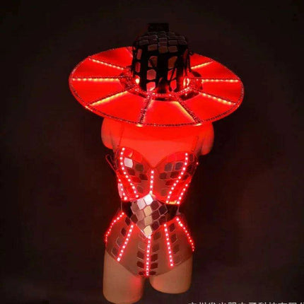 Vibrant Glow LED Women's Costume: Shine Bright on the Dance Floor with Stunning Light Effects - Très Elite