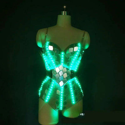 Vibrant Glow LED Women's Costume: Shine Bright on the Dance Floor with Stunning Light Effects - Très Elite