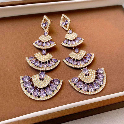 Vibrant Heart-Shaped Crystal Drop Earrings - Dazzling Rhinestone Statement Jewelry for Women with Bold Oversized Charm - Très Elite