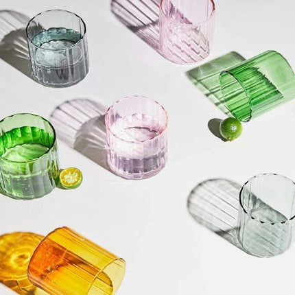 Vibrant Heat-Resistant Glass Mug Collection - Set of 6 Stylish Cups for Every Occasion - Très Elite