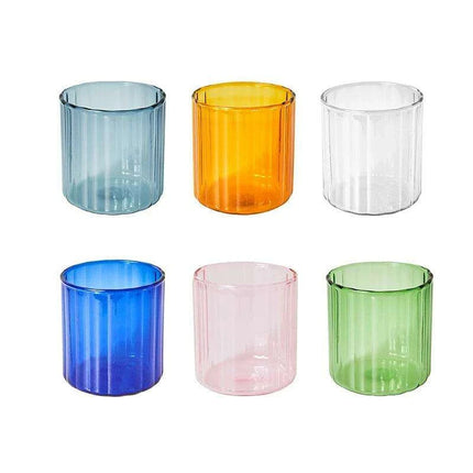 Vibrant Heat-Resistant Glass Mug Collection - Set of 6 Stylish Cups for Every Occasion - Très Elite
