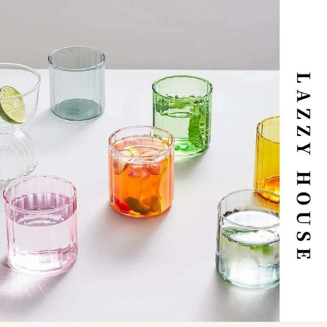 Vibrant Heat-Resistant Glass Mug Collection - Set of 6 Stylish Cups for Every Occasion