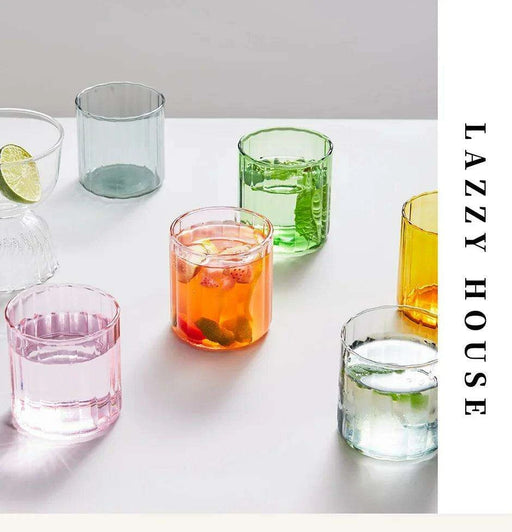 Vibrant Heat-Resistant Glass Mug Collection - Set of 6 Stylish Cups for Every Occasion - Très Elite