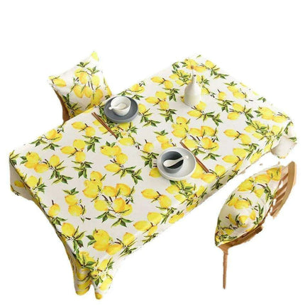 Vibrant Lemon-Themed Rectangular Tablecloth for Chic Dining and Outdoor Events - Waterproof and Stain-Resistant - Très Elite