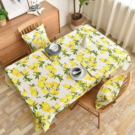Vibrant Lemon-Themed Rectangular Tablecloth for Chic Dining and Outdoor Events - Waterproof and Stain-Resistant- Très Elite- Très Elite