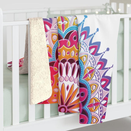 Vibrant Mandala Sherpa Fleece Throw Blanket - Ultimate Comfort and Style