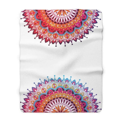 Vibrant Mandala Sherpa Fleece Throw Blanket - Ultimate Comfort and Style