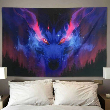 Vibrant Neon Anime Punk Tapestry - Illuminate Your Room with Fluorescent Artistry..