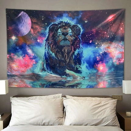 Vibrant Neon Anime Punk Tapestry - Illuminate Your Room with Fluorescent Artistry..