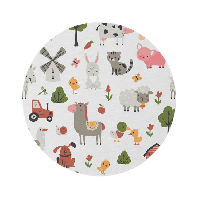 Vibrant Nordic Round Chenille Rug - Exquisite 60x60 Inch Design by Maison d'Elite