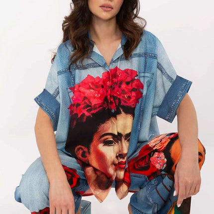 Vibrant Print Short Sleeve Shirt for Women Modern Style - Très Elite