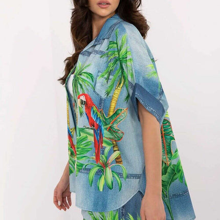 Vibrant Print Short Sleeve Shirt for Women Modern Style - Très Elite