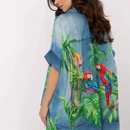 Vibrant Print Short Sleeve Shirt for Women Modern Style - Très Elite