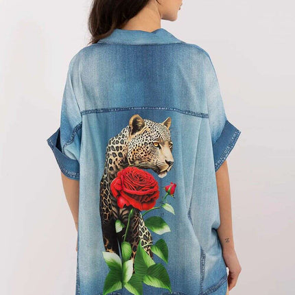 Vibrant Print Short Sleeve Shirt for Women Modern Style - Très Elite