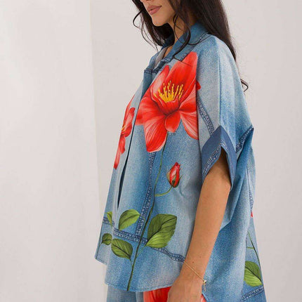 Vibrant Print Short Sleeve Shirt for Women Modern Style - Très Elite