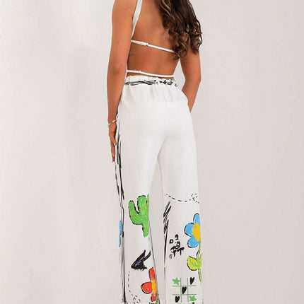 Vibrant Print Wide Leg Trousers For Women By Italy Moda - Très Elite