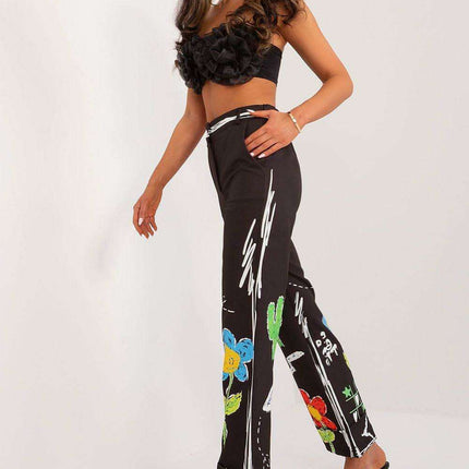 Vibrant Print Wide Leg Trousers For Women By Italy Moda - Très Elite