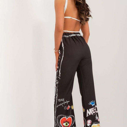 Vibrant Print Wide Leg Trousers For Women By Italy Moda - Très Elite
