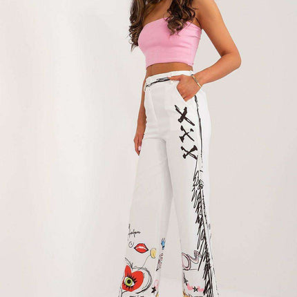 Vibrant Print Wide Leg Trousers For Women By Italy Moda - Très Elite