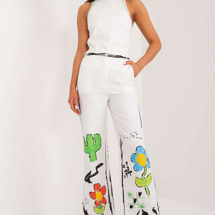 Vibrant Print Wide Leg Trousers For Women By Italy Moda