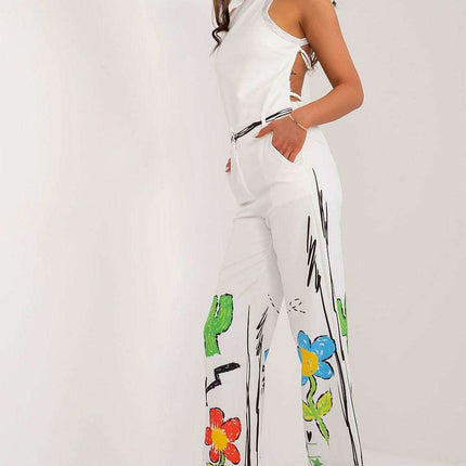 Vibrant Print Wide Leg Trousers For Women By Italy Moda - Très Elite