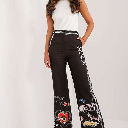 Vibrant Print Wide Leg Trousers For Women By Italy Moda