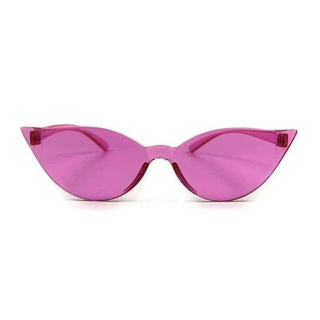 Vibrant Rimless Cat Eye Sunglasses for Fashion-Forward Summer Looks