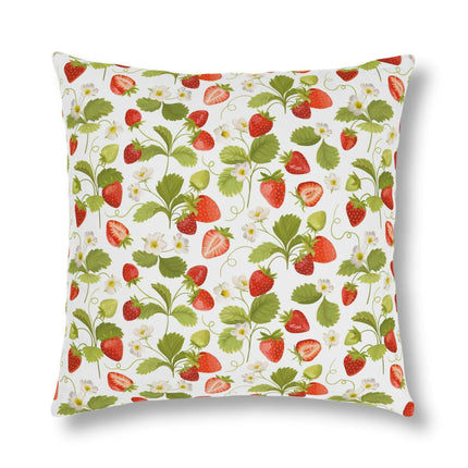 Vibrant Strawberry Outdoor Pillow Set with Concealed Zipper - Water-Resistant and Stylish..