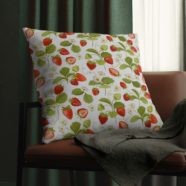 Vibrant Strawberry Outdoor Pillow Set with Concealed Zipper - Water-Resistant and Stylish