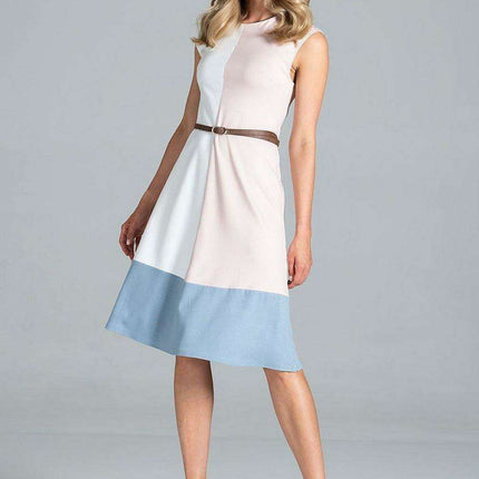 Vibrant Tri-Color Sleeveless Midi Dress - Très Elite