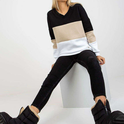 Vibrant V-Neck Cotton Blend Pullover