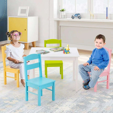Vibrant Wooden Kids' Activity Table and Chair Set with 4 Seats - Ideal for Creative Play and Learning - Très Elite