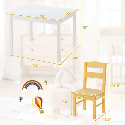 Vibrant Wooden Kids' Activity Table and Chair Set with 4 Seats - Ideal for Creative Play and Learning - Très Elite