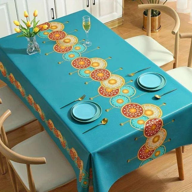 Vibrantly Colored Waterproof Polyester Tablecloth for Memorable Gatherings - Ideal for Any Celebration