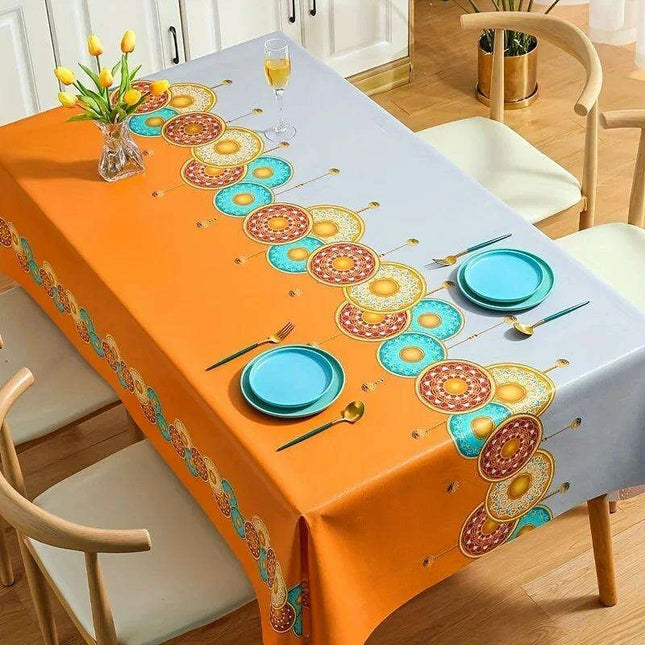 Vibrantly Colored Waterproof Polyester Tablecloth for Memorable Gatherings - Ideal for Any Celebration