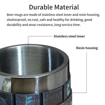 Viking-Inspired Stainless Steel Mug with Artistic Resin Design - Très Elite