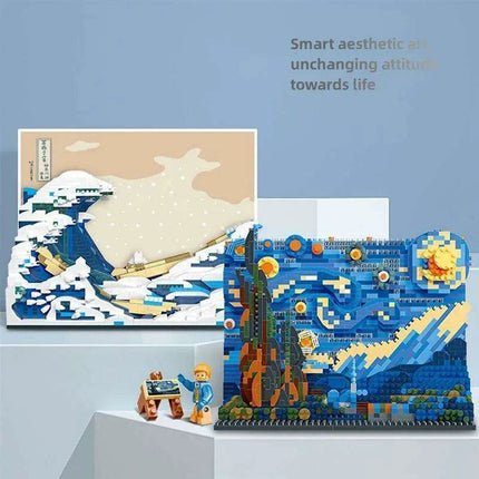 Vincent Van Gogh's Starry Night 3D Microbrick Art Kit - Spark Creativity in Young Artists - Très Elite