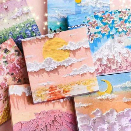 Vintage Art-Inspired Sticky Note Collection - Retro Landscape Memo Pads for Creative Spaces - Très Elite
