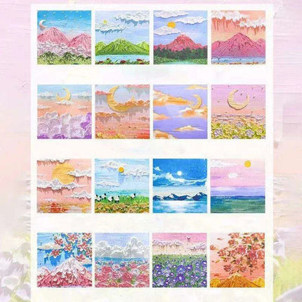 Vintage Art-Inspired Sticky Note Collection - Retro Landscape Memo Pads for Creative Spaces - Très Elite