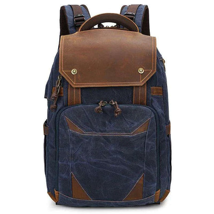 Vintage Batik Canvas Camera Backpack with USB Charging Feature - Ideal for Men’s Photography and Travel Adventures - Très Elite