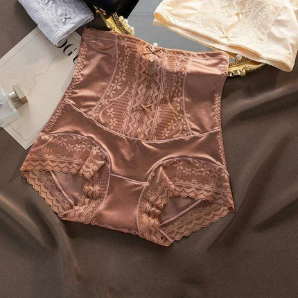 Vintage Charm High-Waisted Antibacterial Women's Briefs with Satin Touch and Bow Detail - Très Elite