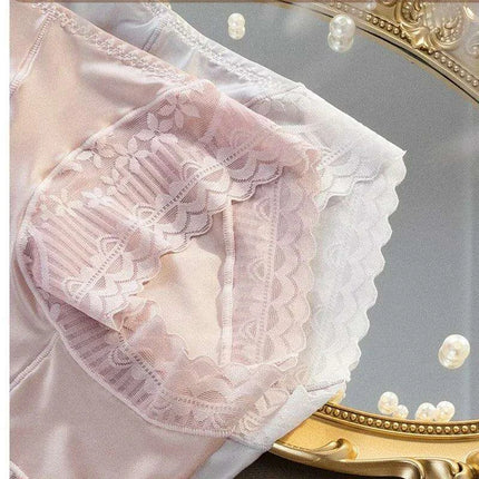 Vintage Charm High-Waisted Antibacterial Women's Briefs with Satin Touch and Bow Detail - Très Elite