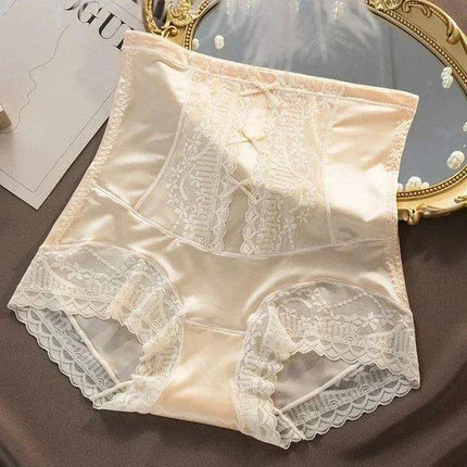 Vintage Charm High-Waisted Antibacterial Women's Briefs with Satin Touch and Bow Detail - Très Elite