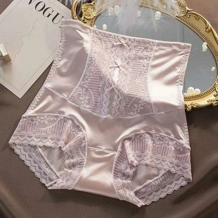 Vintage Charm High-Waisted Antibacterial Women's Briefs with Satin Touch and Bow Detail - Très Elite