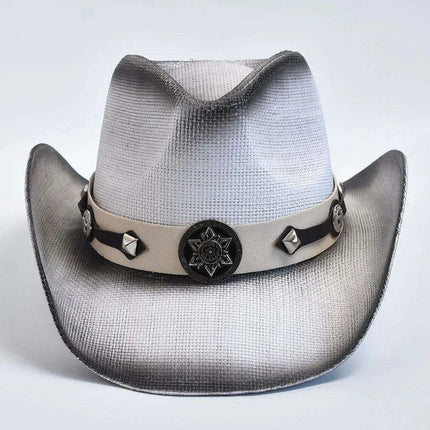 Vintage Curled Edge Western Straw Sombrero - Unisex Summer Sun Hat for Outdoor Adventures - Très Elite