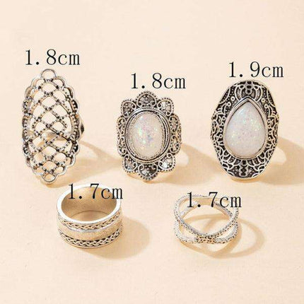 Vintage Edgy Drip Oil Cross Ring Collection - Très Elite