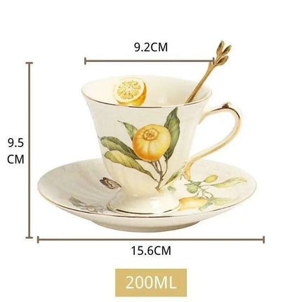 Vintage European Porcelain Tea and Coffee Set with Dessert Plate - Timeless Elegance Collection - Très Elite