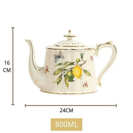 Vintage European Porcelain Tea and Coffee Set with Dessert Plate - Timeless Elegance Collection - Très Elite
